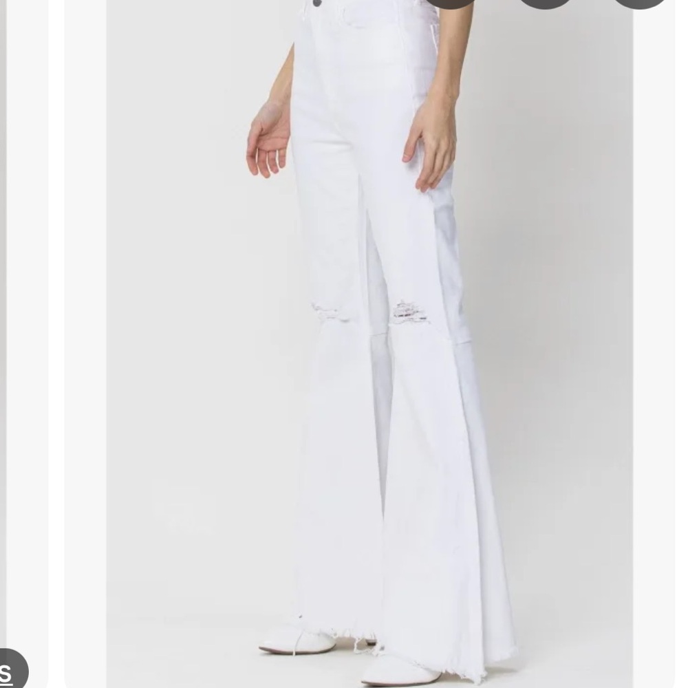 I&M White Flare Wide Leg Jeans